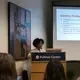 Daja Henry (Howard University) presents pre-reporting on her project 'Gender-based Violence in Guyana' during the 'Women's Health' panel on Day One of Washington Weekend. Henry will travel to Guyana this winter. Image by Meerabelle Jesuthasan. United States, 2019.<br />