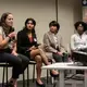Keishi Foecke (Washington University) responds to an audience question alongside fellow 'Women's Health' panelists Samidha Sane (University of Pennsylvania), Isabella Gomes (Johns Hopkins Bloomberg School of Public Health), and Daja Henry (Howard University). Image by Meerabelle Jesuthasan. United States, 2019.