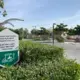 The entrance to the residential sector of The Sustainable City. One of the city’s many biodomes in the background grows herbs and small vegetables for residents. Image by Anna Gleason. United Arab Emirates, 2019.