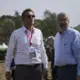 Gary Dvorchak, left, a Muscatine native who now lives and works in Beijing, China, and Terry Branstad, U.S. ambassador to China, attend the groundbreaking of the China-U.S. Demonstration Farm on Saturday, Sept. 23, 2017, in Luanping County, Hebei. Image by Kelsey Kremer. China, 2017. 