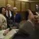 Kim Heidemann, executive director, of Iowa Sister States poses for a photo with Terry Branstad, U.S. ambassador to China and his wife Chris Branstad during an Iowa Sister States reception on Wednesday, Sept. 20, 2017, in Beijing, China. Image by Kelsey Kremer. China, 2017. 