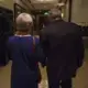 Terry Branstad, U.S. ambassador to China and his wife Chris Branstad leave the St. Regis hotel after an Iowa Sister States reception on Wednesday, Sept. 20, 2017, in Beijing, China. They walked home to their embassy residence, only a few blocks away, after the reception. Image by Kelsey Kremer. China, 2017.