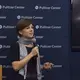 Amy Russo from Hunter College reports on child refugees in Sweden. Image by Jin Ding. Washington, DC, 2017.