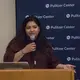 Viridiana Vidales Coyt from Westchester Community College discusses her upcoming project 'Native American Youth: Sports and Health.' Image by Jin Ding. Washington, DC, 2017.