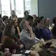 Pulitzer Center staff, student fellows, and friends attend a panel on 'The Way We Tell Stories.' Image by Jin Ding. Washington, DC, 2017.