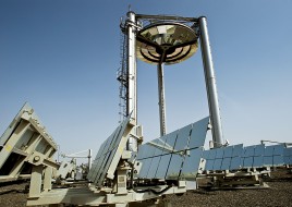 The Masdar solar array will help Abu Dhabi get 7 percent of its power from renewable sources by 2030. Image by Kamran Jebreili. UAE, 2012. Media file: uae.jpg